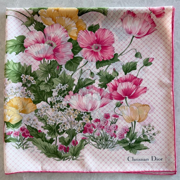 Christian Dior Floral Silk Scarf